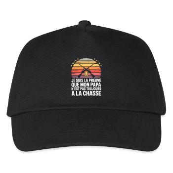 Preuve Papa: pas toujours à la chasse - Casquette de baseball Enfant - noir - Devant