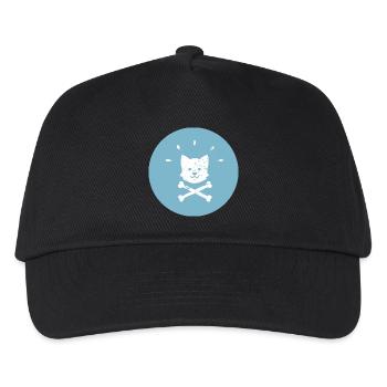 Piraten Corgi Gekreuzte Knochen Jolly Roger - Kinder Basecap - Schwarz - Vorne