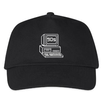 Retro 90er Jahre Konsole Pixel Art - Kinder Basecap - Schwarz - Vorne