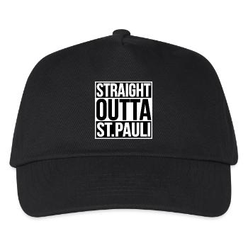 Straight Outta St Pauli HAMBURG - Kinder Basecap - Schwarz - Vorne