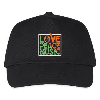 Love Peace Music - Kids’ Baseball Cap - black - Front