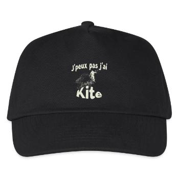 Ich kann nicht kiten - Kinder Basecap - Schwarz - Vorne