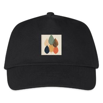 Herbstblatt-Mosaik: Retro-Palette - Kinder Basecap - Schwarz - Vorne