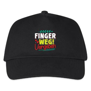 Malle FINGER WEG VERGEBEN Lustiges - Kinder Basecap - Schwarz - Vorne