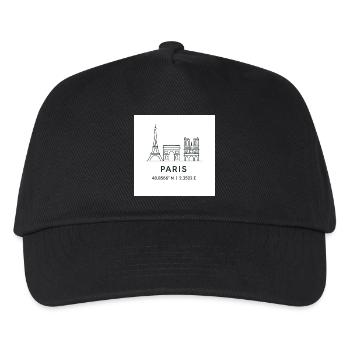 Paris Line Art Silhouette Landmark - Kids’ Baseball Cap - black - Front