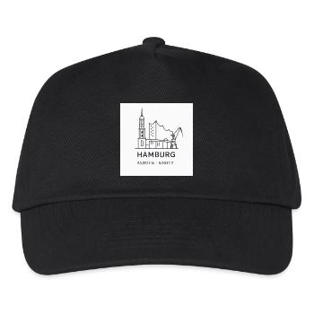 Hamburg Line Art Silhouette Landmark - Kids’ Baseball Cap - black - Front