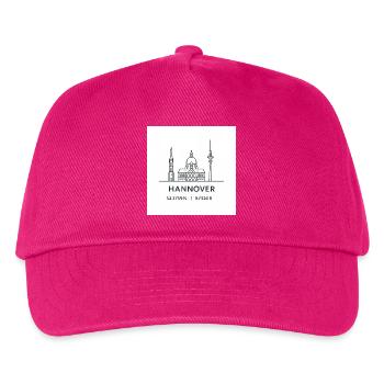 Hannover Linienkunst Silhouette Wahrzeichen  - Kinder Basecap - Fuchsia - Vorne