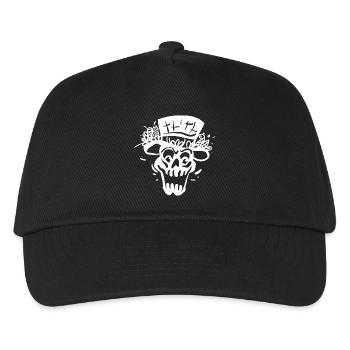 Skelett mit Zylinder Linienstil - Kinder Basecap - Schwarz - Vorne