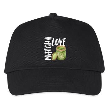 Matcha Love Matcha Latte Spruch Sprüche Geschenk - Kinder Basecap - Schwarz - Vorne
