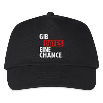 Give dates a chance - Kids’ Baseball Cap - black - Front