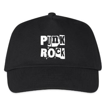 Punkrock Distressed Text Kunst - Kinder Basecap - Schwarz - Vorne