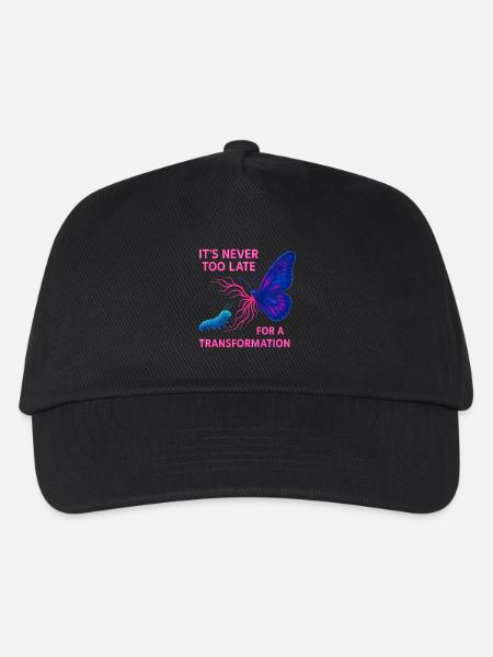 Neon Butterfly – It’s Never Too Late - Kinder Basecap - Schwarz