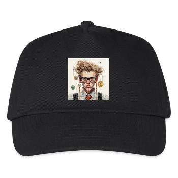 Portrait cinétique avec des sphères suspendues cheveux emmêlés - Casquette de baseball Enfant - noir - Devant
