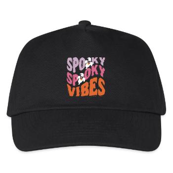 Spooky Geister Vibes Halloween Kostüm T-Shirt Top - Kinder Basecap - Schwarz - Vorne