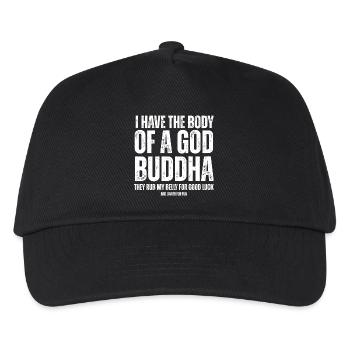 God Buddha Belly Meme Typography Tee - Kids’ Baseball Cap - black - Front