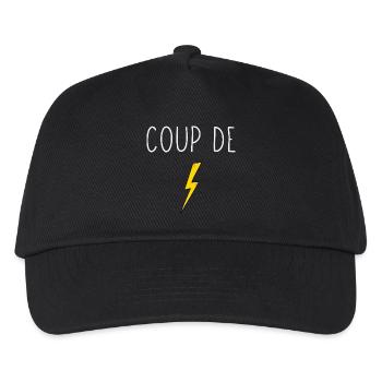 Coup de foudre minimalist design yellow lightning bolt - Kids’ Baseball Cap - black - Front
