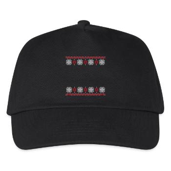 Ugly Sweater Weihnachten Muster Schneeflocken Cool - Kinder Basecap - Schwarz - Vorne