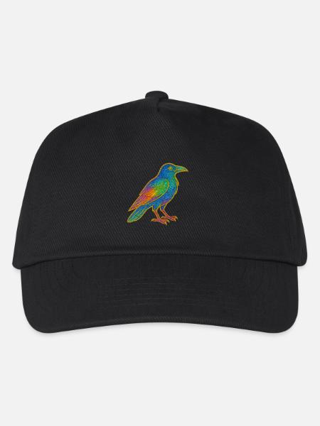Regenbogenrabe Patchdesign - Kinder Basecap - Schwarz