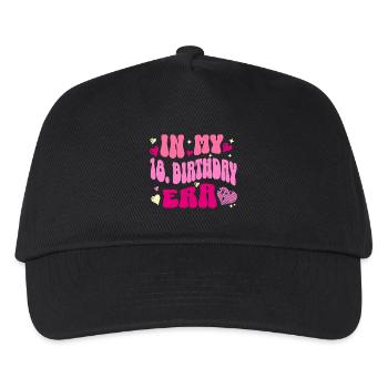 In My 18. Birthday Era Pink Hearts - Kids’ Baseball Cap - black - Front