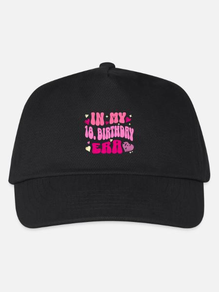 In My 18. Birthday Era Pink Hearts - Kinder Basecap - Schwarz