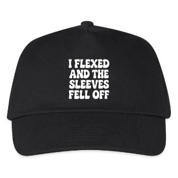 I flexed and the sleeves fell off - Kids’ Baseball Cap - black - Front