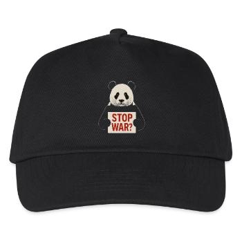 Panda fordert Frieden - Kinder Basecap - Schwarz - Vorne