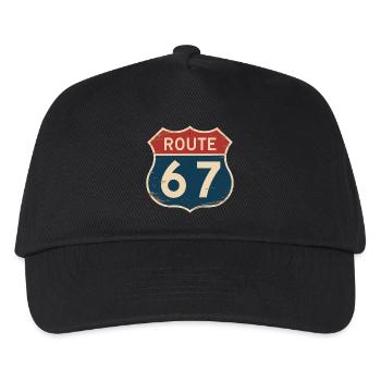 Route 67 Vintage Highway Sign Retro Road Trip - Kids’ Baseball Cap - black - Front