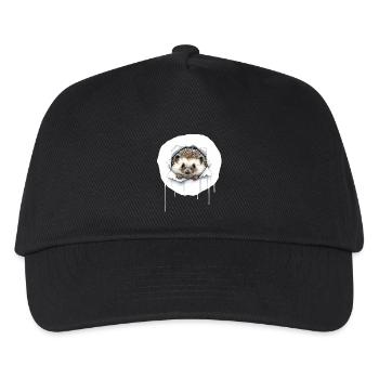 Cute hedgehog peeks out of crack - Kids’ Baseball Cap - black - Front
