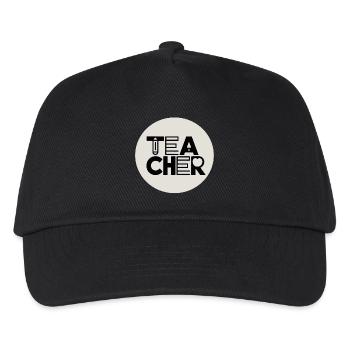 Lehrerdesign mit Bleistift-Typografie - Kinder Basecap - Schwarz - Vorne