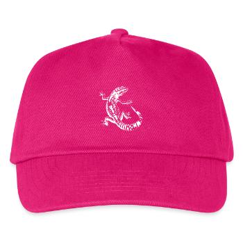 Silhouette de lézard noir et blanc Gecko léopard - Casquette de baseball Enfant - fuchsia - Devant