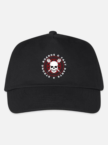 Darts, Bullseye, Dartboard and Skull. - Kinder Basecap - Schwarz