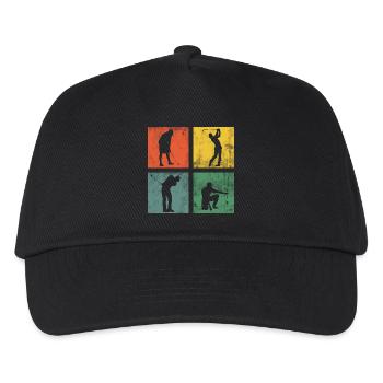 Golfspieler Golfer Golf Golfen Geschenk - Kinder Basecap - Schwarz - Vorne