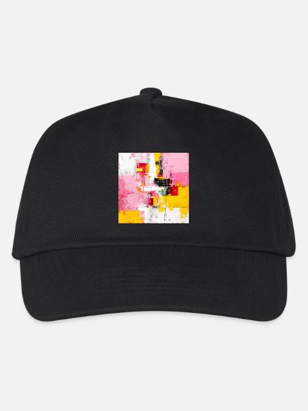 Abstrakte Farbblöcke Pink Gelb - Kinder Basecap - Schwarz
