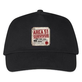 Lustiges Area 51 Überlebendes Alien UFO - Kinder Basecap - Schwarz - Vorne