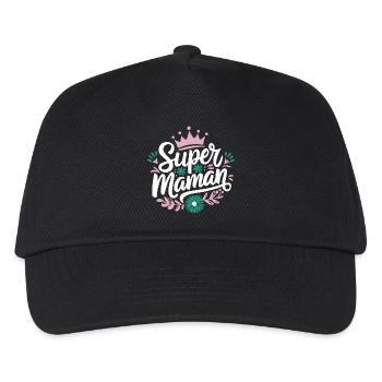 Super-Mama - Kinder Basecap - Schwarz - Vorne