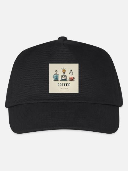 Kaffee Code Design - Kinder Basecap - Schwarz