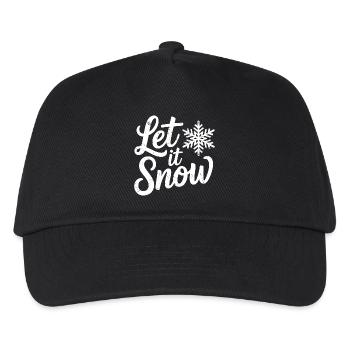 Lass es schneien Weihnachten Schneeflocke - Kinder Basecap - Schwarz - Vorne