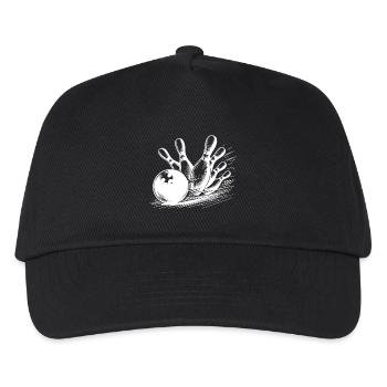 Lancer de boules de bowling dynamique sur des quilles - Casquette de baseball Enfant - noir - Devant