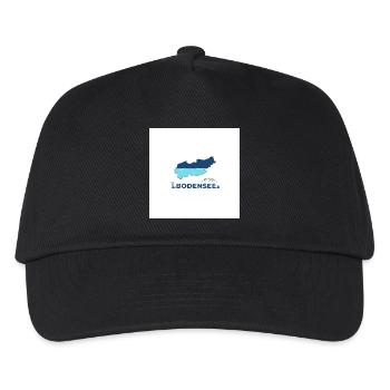 Bodensee Landschaftslogo Seeufer - Kinder Basecap - Schwarz - Vorne