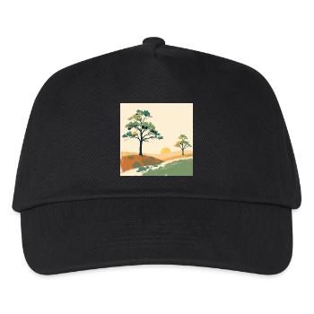 Pastell-Sonnenuntergangsbäume - Kinder Basecap - Schwarz - Vorne