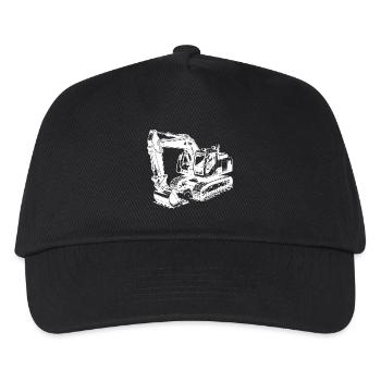 Excavator shovel hero and muscleman with cab - Kids’ Baseball Cap - black - Front
