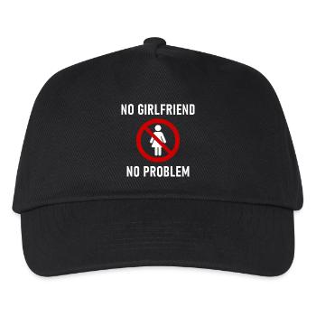No Girlfriend No Problem - Kids’ Baseball Cap - black - Front