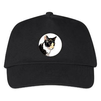 Cat Portrait Circle Contrast - Kids’ Baseball Cap - black - Front