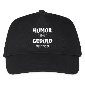 Humor hab ich – Geduld eher nicht Shirt - Kinder Basecap - Schwarz - Vorne