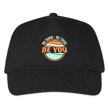 Be Kind Be True Be You Inspirierend Selbstliebe - Kinder Basecap - Schwarz - Vorne