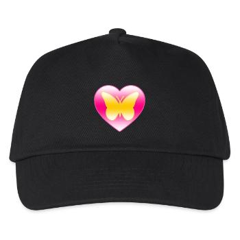 Schmetterling - Kinder Basecap - Schwarz - Vorne