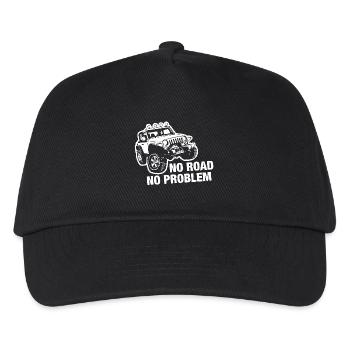 No Road - No Problem | Jeeper | Offroad - Kinder Basecap - Schwarz - Vorne