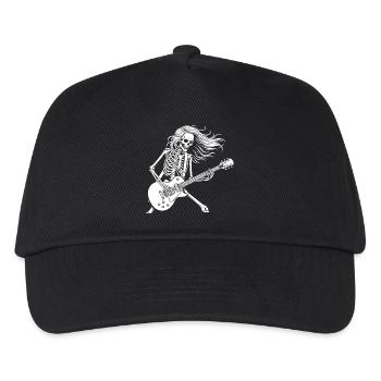 Rock Star Skeleton Guitar Playe - Kinder Basecap - Schwarz - Vorne