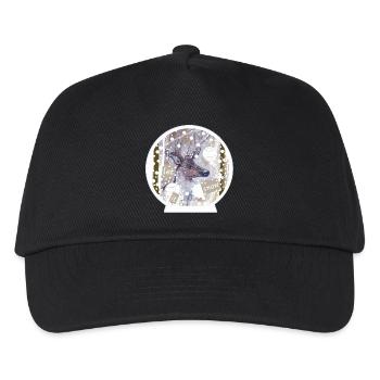 Snow Globe Deer - Kids’ Baseball Cap - black - Front