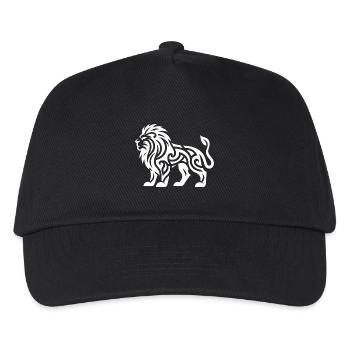 Lion with wild mane tattoo style - Kids’ Baseball Cap - black - Front